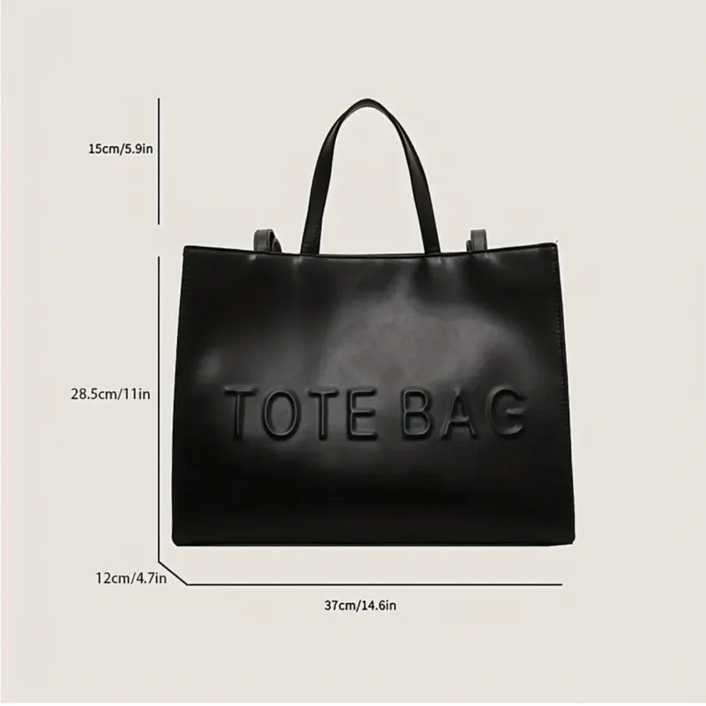 Unbranded Sleek Large Capacity Tote with “TOTE BAG" Logo  - NIP - Picture 12 of 16